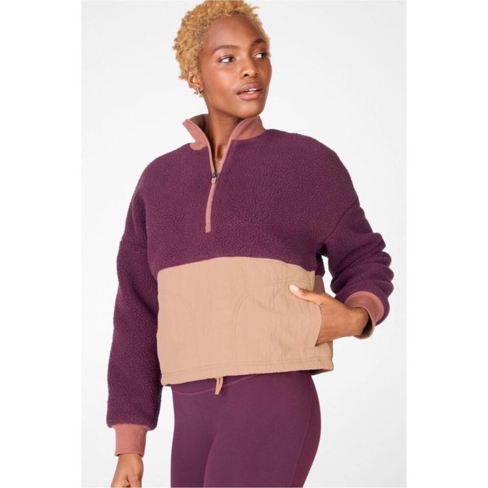 Fabletics Mallory Quarter Zip Fleece Pullover sz L